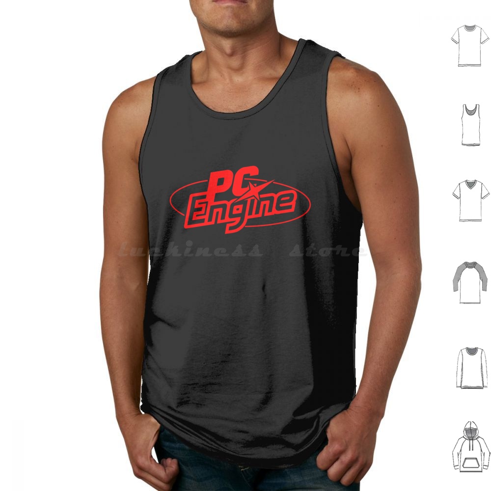 Retro Gaming Logo - Tank Top Logo Pc Engine Bahan
