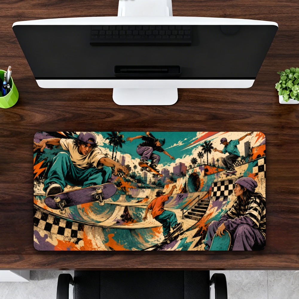 Retro Gaming Table - Alas meja taman skateboard keren bergaya
