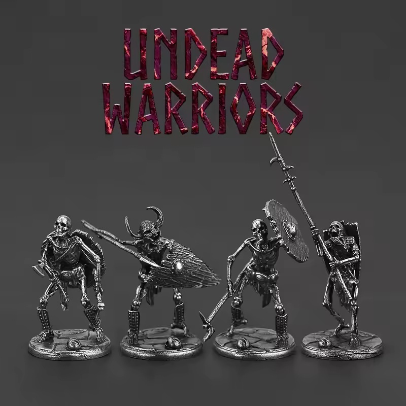 Retro Gaming Table - Patung Prajurit Metal Undead Legion Kuno,